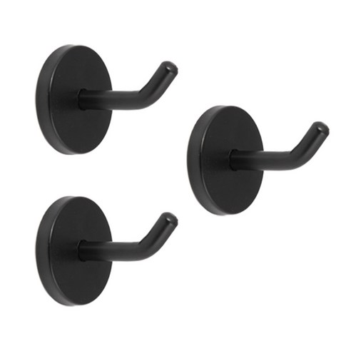 철물대장 벽면 후크 돌출걸이 세트 피스고정형, 블랙 소 50mm(3개)