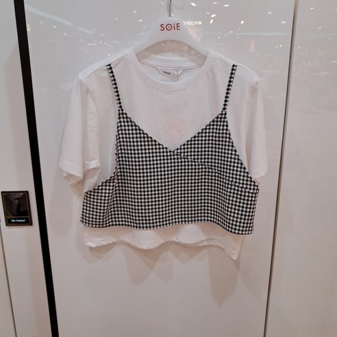 소이 충장점 4부 체크 뷔스티에 크롭티 23m1458 wt 50%쎄일~~~ 주니어 여아 크롭티~~~