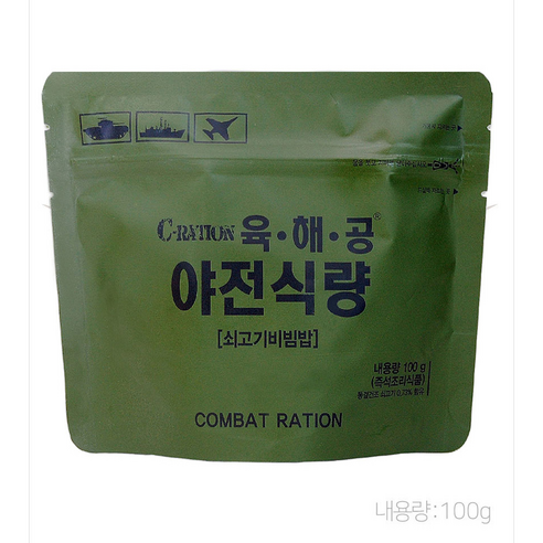 전투식량 야전식량 즉석 비빔밥, 100g, 1개