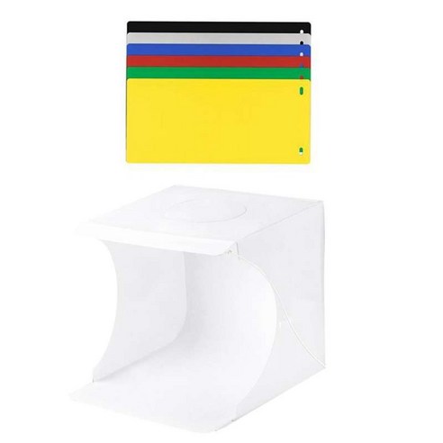 포토 스튜디오 박스 테이블 탑 슈팅 라이트 케이스 w/LED 라이트 스트립 1 LED, 2 개의 LED, 하얀, PVC