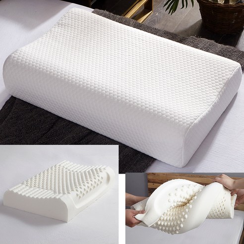 라텍스 베개 태국 수입 자궁 경부 척추 보호, 【1개장】물 큐브-과립【40*60cm】