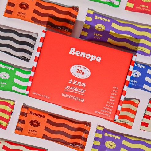 다채로운 맛과 건강을 한 번에, 베노프 단백질바 소프트바 버라이어티팩