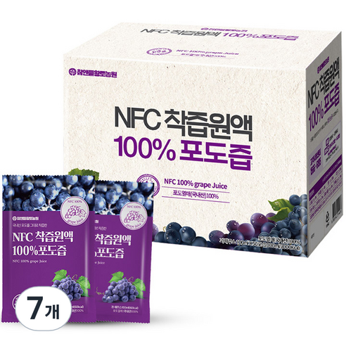 참앤들황토농원 국내산 NFC 착즙원액 포도즙, 100ml, 350개