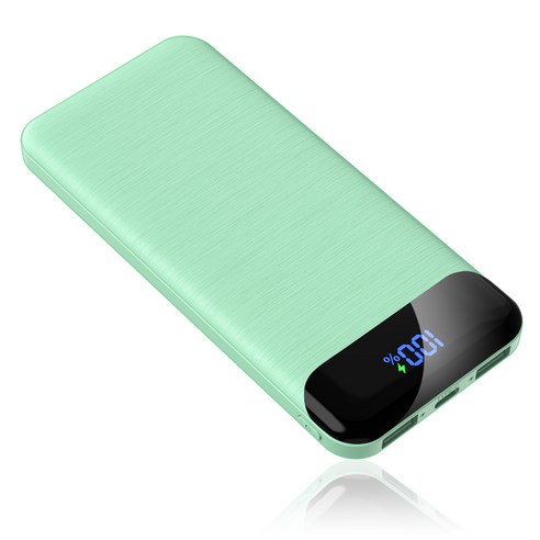 KLIFE 고속충전 대용량 보조배터리 10000mAh 20000mAh PD 22.5W QC3.0 잔량표시, 그린-10000mah