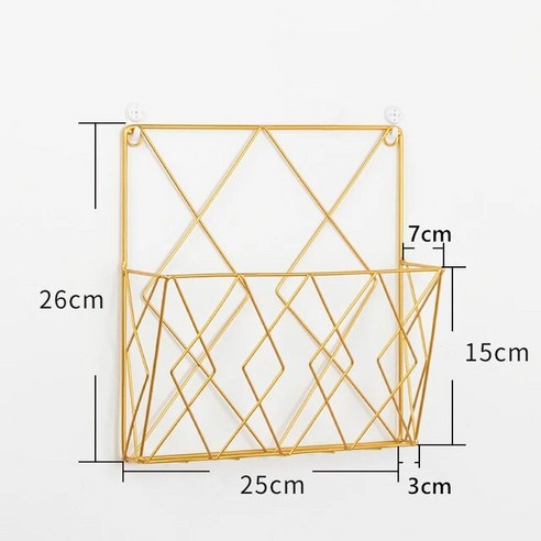 매거진랙 잡지꽂이 모던 연철 벽걸이 매거진 보관 선반 홈 침실 걸이식 책 진열대 1PC, [02] 금