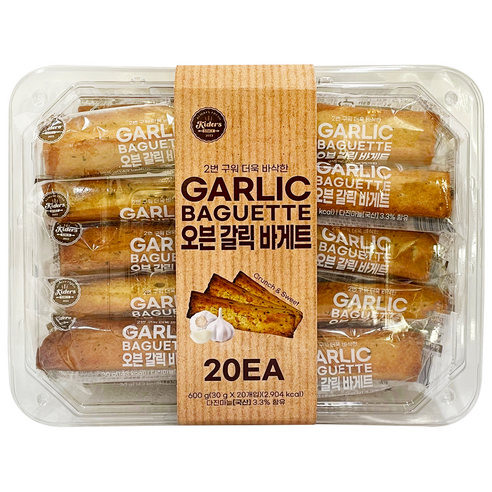 두 번 구워 더욱 바삭한 오븐갈릭바게트(30gx20), 600g, 1개