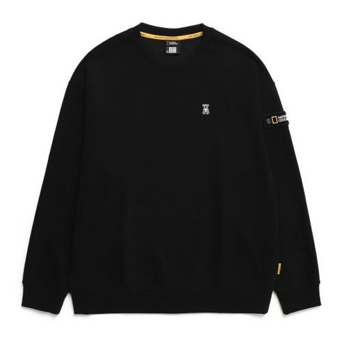 [백화점입점상품] 내셔널지오그래픽 NATIONALGEOGRAPHIC N241USW920 동물 와펜 세미오버핏 맨투맨 CARBON BLACK N241USW920198