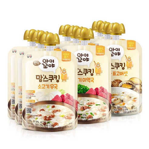 아이꼬야 맘스쿠킹 이유식 전복과 표고버섯 5개   소고기미역국 5개   소고기무국 5개 세트