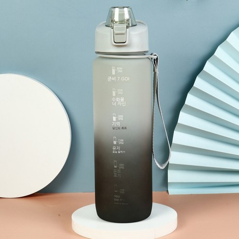 MEIISEO대용량 스포츠 물통 다기능 물병 휴대용 스포츠 물통 대용량 보온병, 1.1L, Black