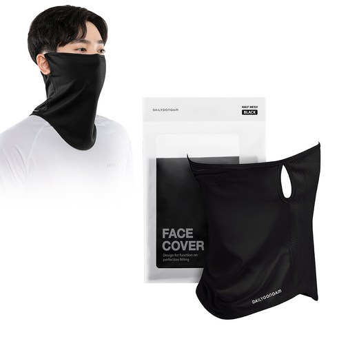 일상공감 쿨편 페이스커버, 블랙 FREE