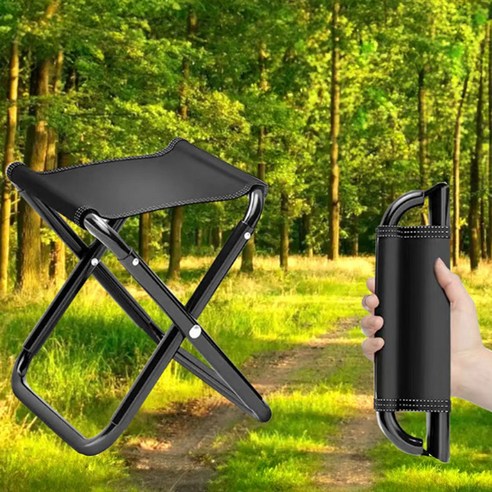 리빙공감 큐어 접이식 캠핑 낚시 휴대용 의자 보관가방 세트, 블랙+보관가방