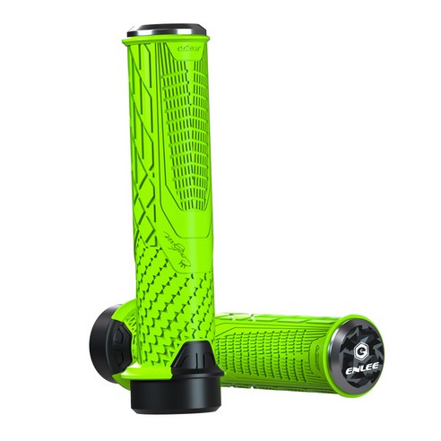 BMX 핸들 바 그립 - 잠금에 이중 잠금 - 산악 자전거 스턴트 스쿠터용, 138x22x22mm, 고무 알루미늄, 녹색