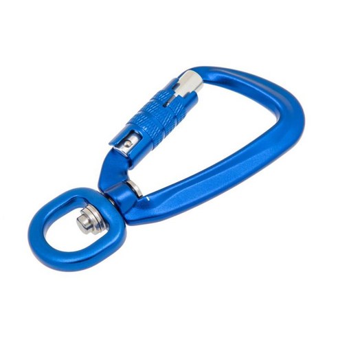 Carabiner D-링 키 체인 클립 후크 야외 하이킹 가방 버클 W/회전 링, 로얄 블루, 마그네슘 알루미늄 합금