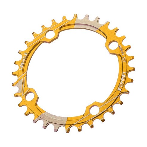 산악 자전거 BMX MTB용 자전거 내로우 와이드 체인링 104 BCD 라운드, 기준, 알루미늄 합금, 32T 골드