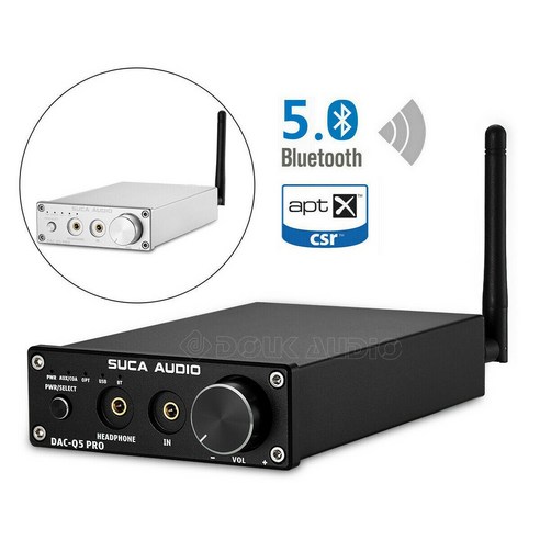 Douk Audio 미니 블루투스 USB DAC 스테레오 수신기 헤드폰 앰프 OPT COAX 디코더 APTX-LL, 블랙 gpxicebluecdplayer Best Top5