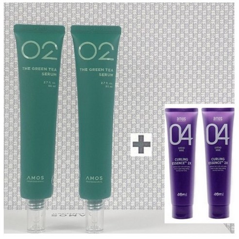 아모스 녹차실감 세럼 80ml x 2개(160ml) + 휴대용 컬링 에센스 40ml x 2개(증정) 1set, 1개