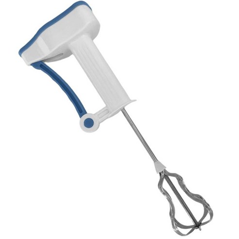 반자동 계란 비터 수동 ABS 핸들 핸드 푸시 베이킹 도구 Eggbeater 계란 거품기 믹서 초콜릿 음료 라떼 홈 오피스, 푸른, 12.80x4.53x2.13인치, 스테인리스 스틸 및 ABS