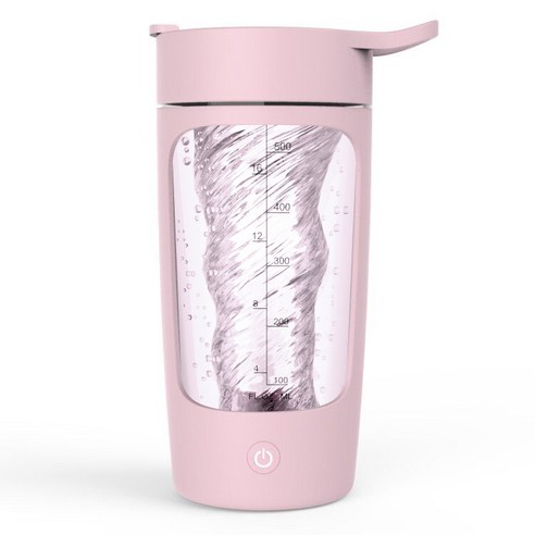 Montheria 자동 믹스컵 usb충전식 전동 믹스컵 텀블러 쉐이커 단백질 파우더 블렌딩 전동 컵 650ml A598-130, 핑크, 1개
