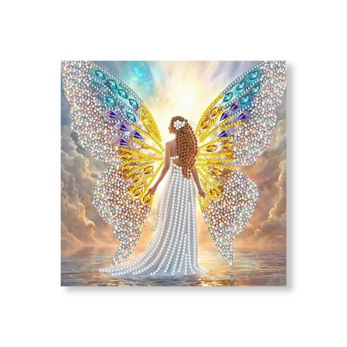 특별한 모양의 비즈 보석십자수 DIY 세트, 나비 날개 천사