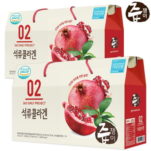 즙쟁이 석류콜라겐즙 3박스 90팩 석류즙 석류주스 석류과즙, 6300ml, 1개