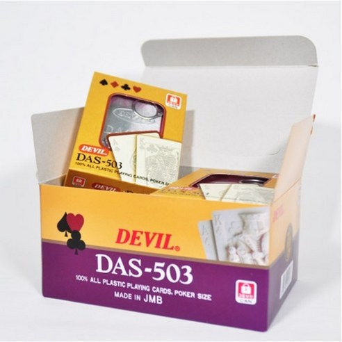 DEVIL 3중 보안캔 전문가용 플레잉 트럼프카드 포커사이즈 6p 세트 DAS-503, 1개