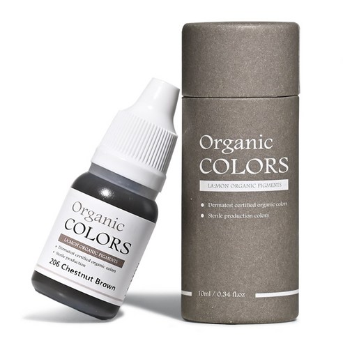 래쉬몬스터 오가닉 수지엠보 색소 아이라인 입술반영구 눈썹문신 스킨커버 10ml, 1개, [엠보 수지] 206 체스넛 브라운