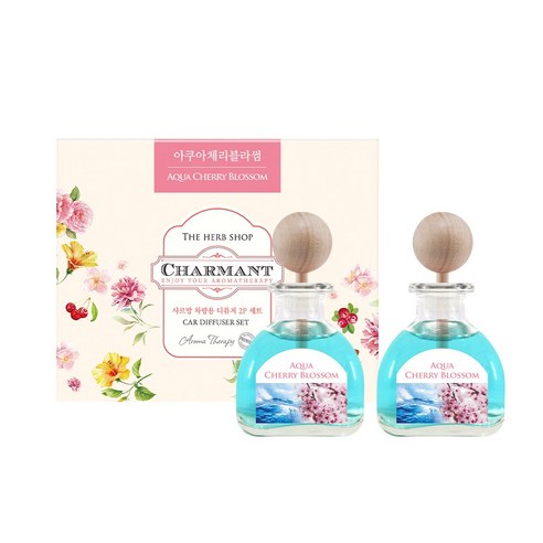 더허브샵 샤르망 자동차 디퓨저 50ml, 아쿠아체리블라썸(2개입), 1세트