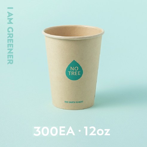 아이엠그리너 양면코팅 대나무 종이컵 12온스 380ml 50개, 6개