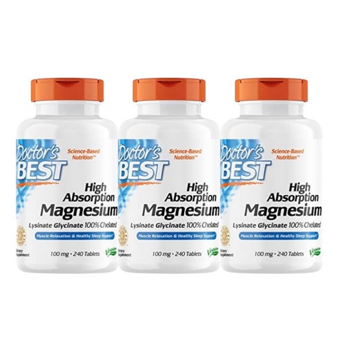 닥터스 베스트 킬레이트 고흡수성 마그네슘 미네랄100mg, 240정, 3개