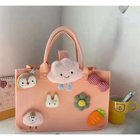 피프틴샵 귀엽운 분홍색 구름 핸드백 가방