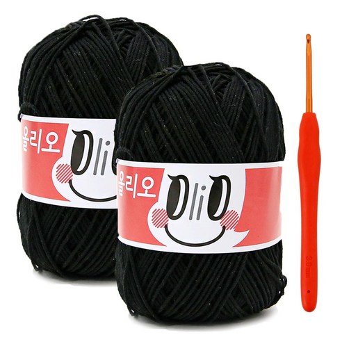 올리오실(70g)x2볼+코바늘 5/0호(3.0mm), 739_블랙