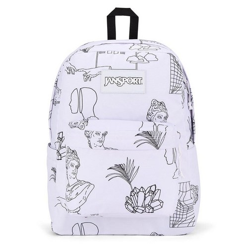 JanSport Superbreak 백팩 - 내구성이 뛰어나고 가벼운 프리미엄 백팩 Color Me Vaporwe, Marbled Motion Black