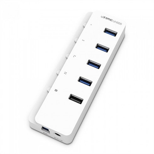 ipTIME 5포트 유전원 USB3.0 허브 UH305, 화이트