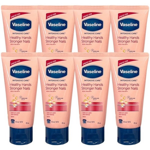 바세린 인텐시브 케어 헬씨 핸드 앤 스트롱거 네일 로션, 60ml, 8개