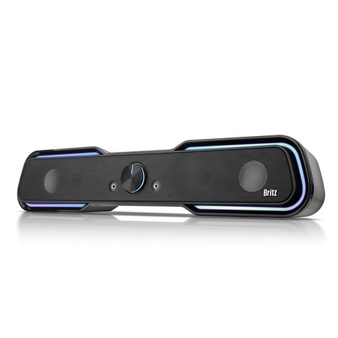 브리츠 레인보우 LED 유선 게이밍 사운드바 블랙, BZ-SL10(블랙)