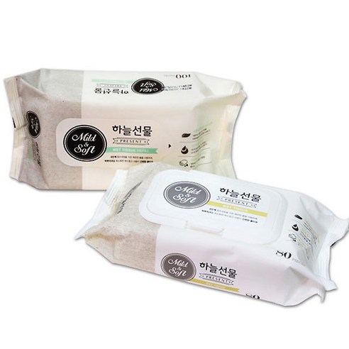 하늘선물 물티슈 리필형 100매, 2개