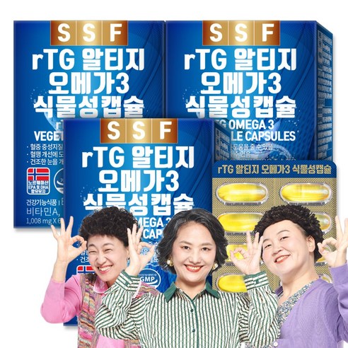 오메가3  순수식품 rTG 오메가3 비타민D 1000mg, 60정, 3개