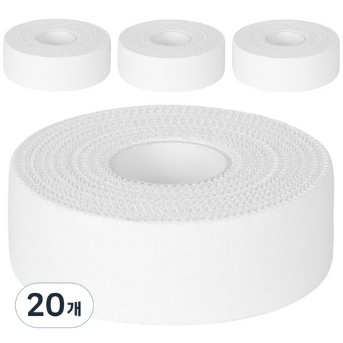 파쿠스 스포츠 면 테이프 씨테이프 C-TAPE 화이트 2.5cm x 13.7m, 20개, 1개입