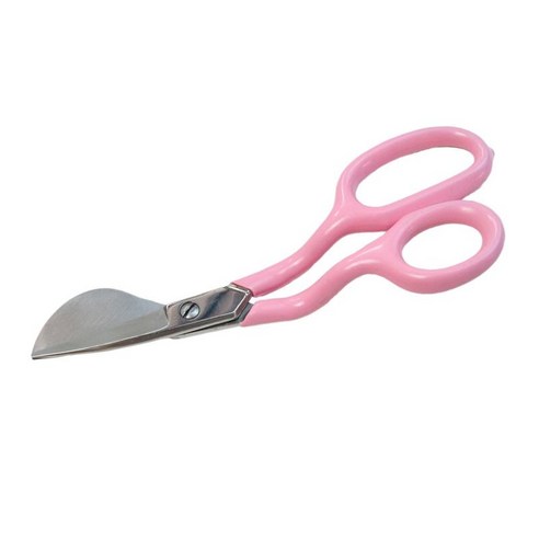 7 인치 공예 가위 가위 강철 Duckbill 낮잠 가위 아플리케 Duckbill 가위, 분홍색, 18x7.5cm, 금속