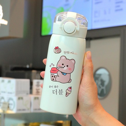 ZZJJC 아이디어 보온병 아이디어 텀블러 아웃도어 보온병, 행운이 배가되다., 360ml