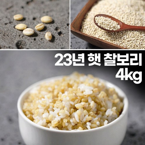 [전북김제마을기업] 23년산 국내산 햇 찰보리 4kg, 1개