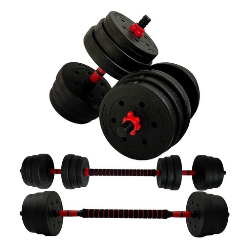 블루선 아령 덤벨 운동 바벨 세트, 1개, 블랙, 19kg