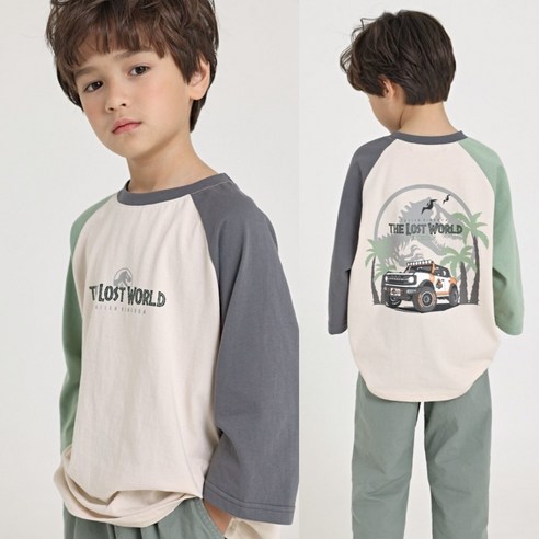 키즈 쥬라기나그랑7부티셔츠 유아 아기 여아 남아 티셔츠 가을 긴팔 단체 맨투맨