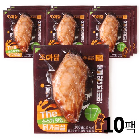 조아닭 THE 소스가 맛있는 닭가슴살 숯불양념갈비맛 100g 30팩, 30개