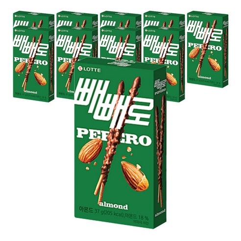 롯데 아몬드 빼빼로, 37g, 10개