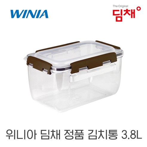 정품 딤채 김치통 위니아 김치냉장고 용기 투명 3.8리터 WD133874, 1개, 3.8L