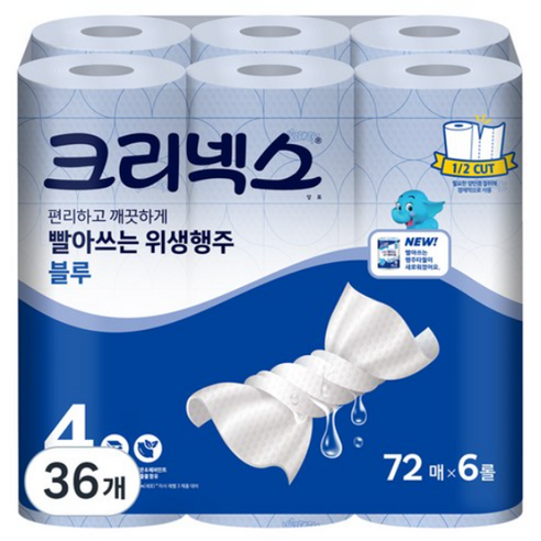 크리넥스 빨아쓰는 위생행주 블루 72매, 1개, 1개