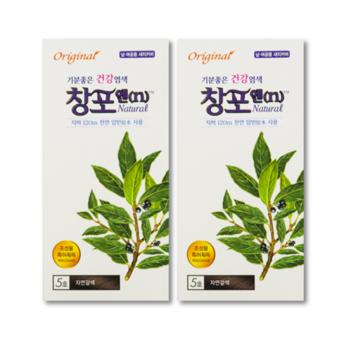 중외제약 창포엔 내추럴 새치 염색약 100g 5호 자연 갈색, 2개입, 5호 자연갈색
