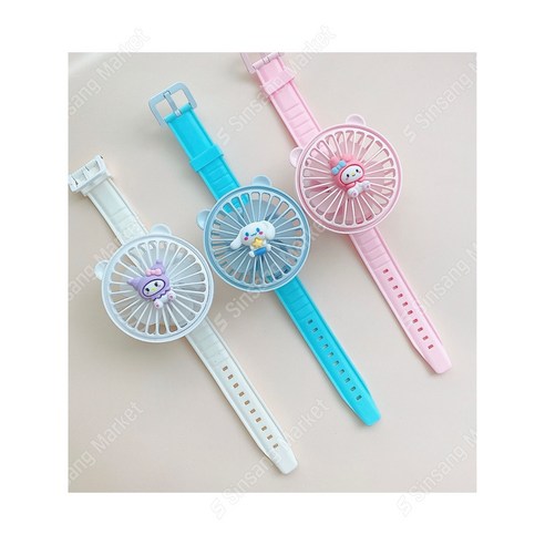   [당일] 산리오 손목 미니 선풍기 팔찌 휴대용 선풍기 usb 충전, 산리오 선풍기_포차코