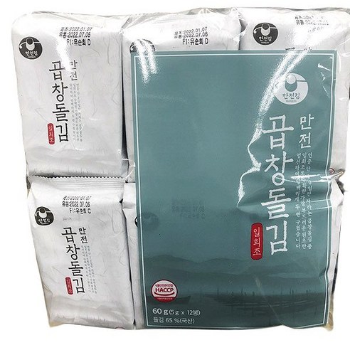 만전김 만전곱창 돌김 5g x 12봉 x 1개, 단품